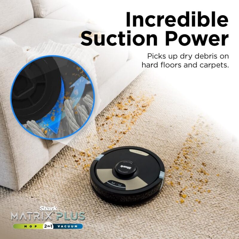Shark Matrix Plus 2-in-1 Robot Vacuum & Mop with Sonic Mopping, Matrix Clean Navigation, Self-Empty HEPA Base, Precision Mapping, CleanEdge Technology, Pet Hair Removal, WiFi/App Control, RV2610WA - Image 30